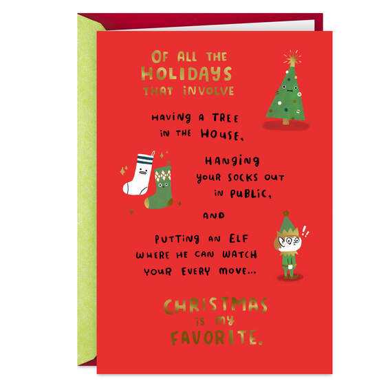You're One of My Favorites Funny Christmas Card, , large image number 1