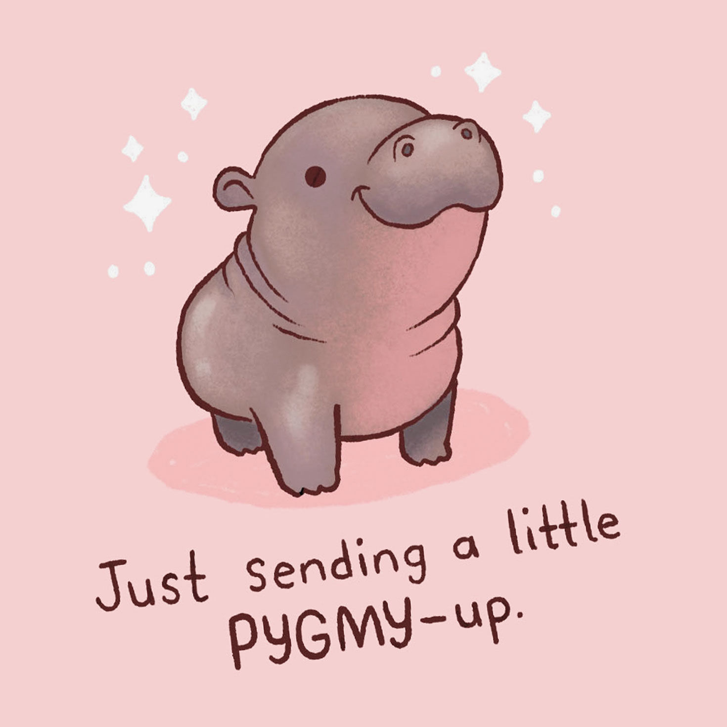 Pygmy Hippo Encouragement Card Card Front Detail image number 4