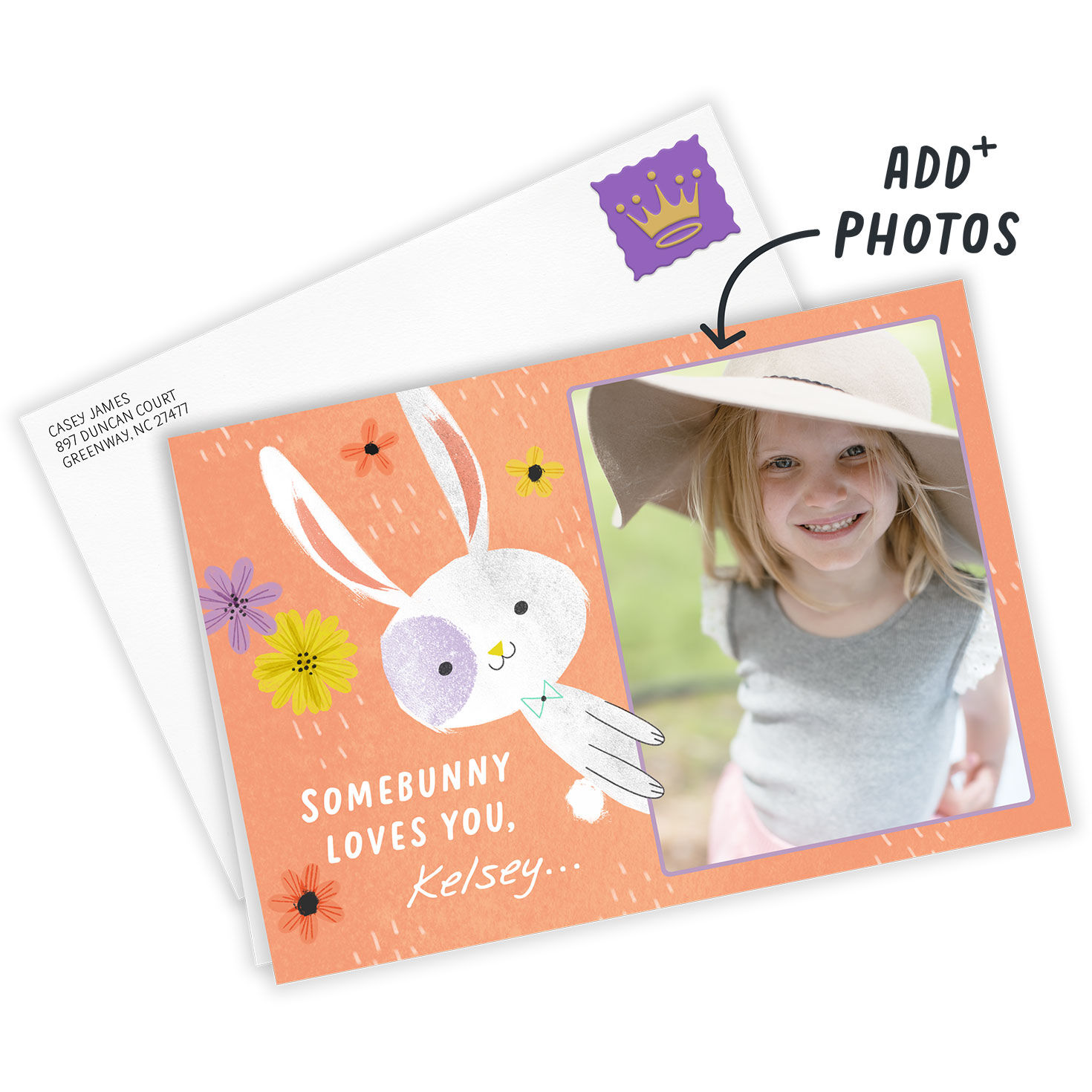 Personalized Bunny Love Easter Photo Card  image number 2