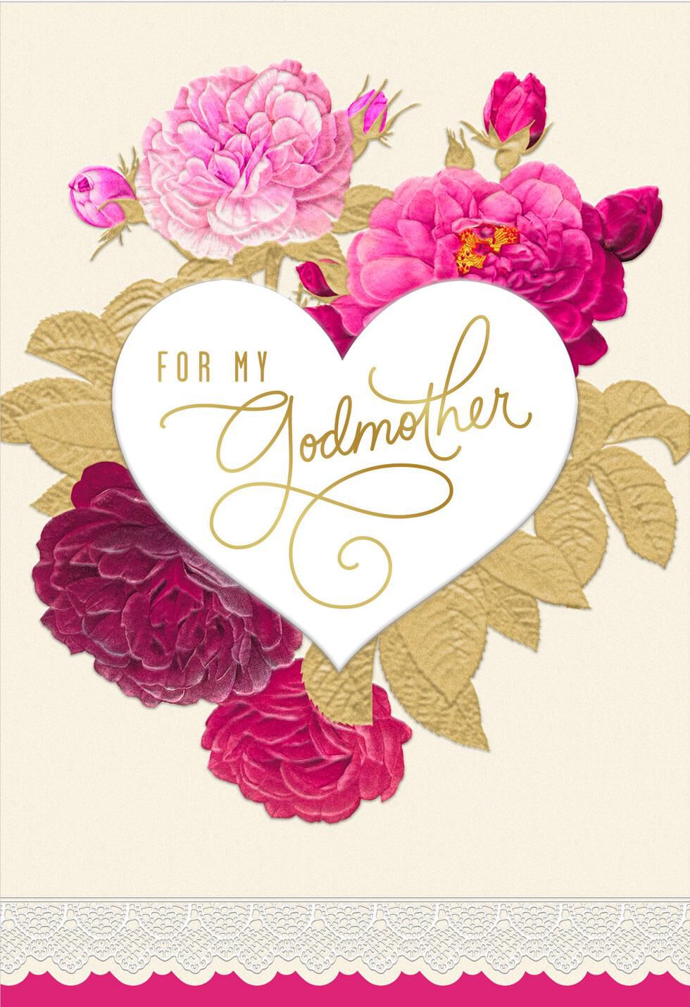 Beauty and Love Valentine's Day Card for Godmother