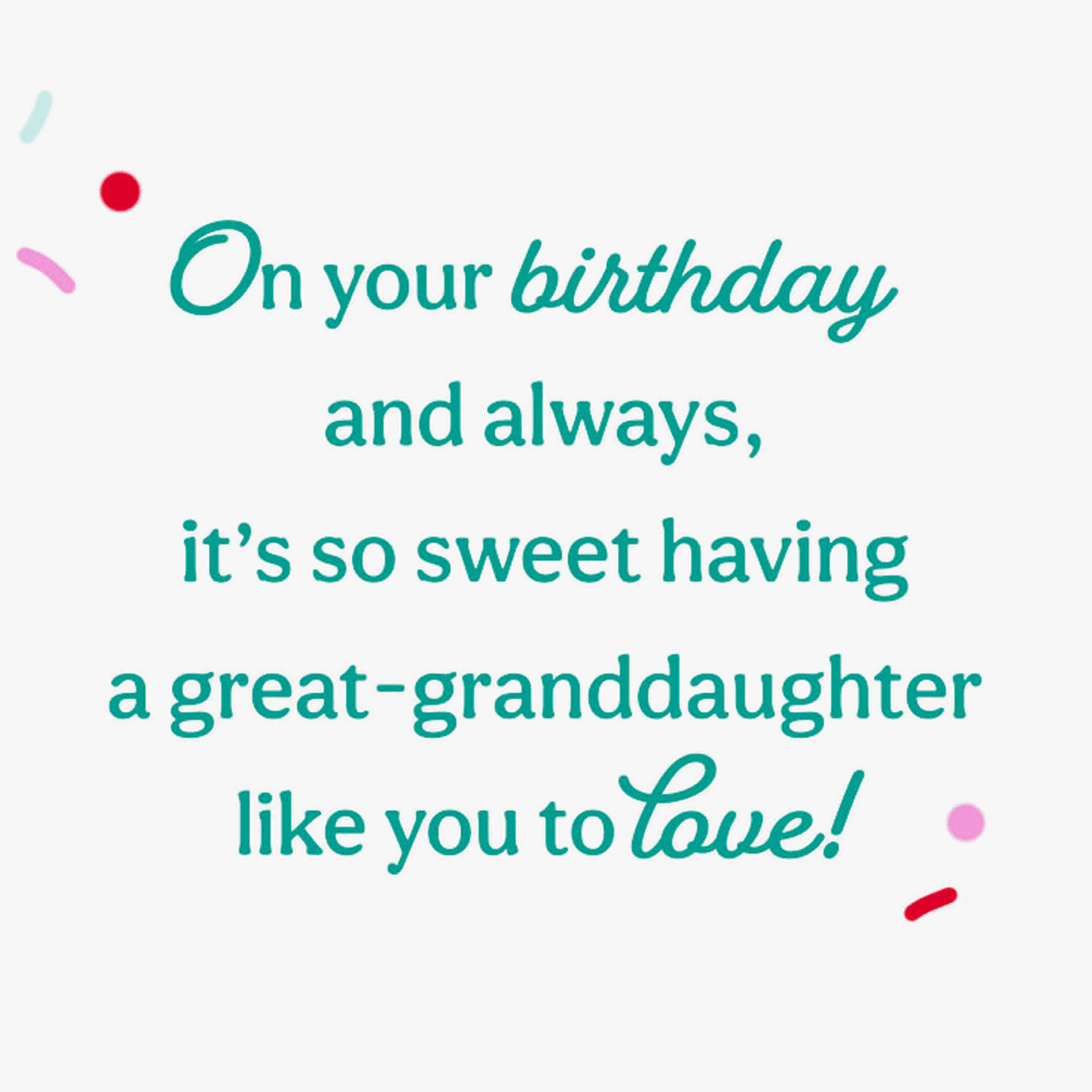 Cupcake With Cherry Great-Granddaughter Birthday Card Sentiment image number 2