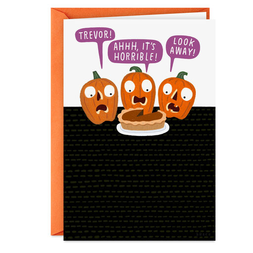 Pumpkins and Pie Funny Halloween Card, 