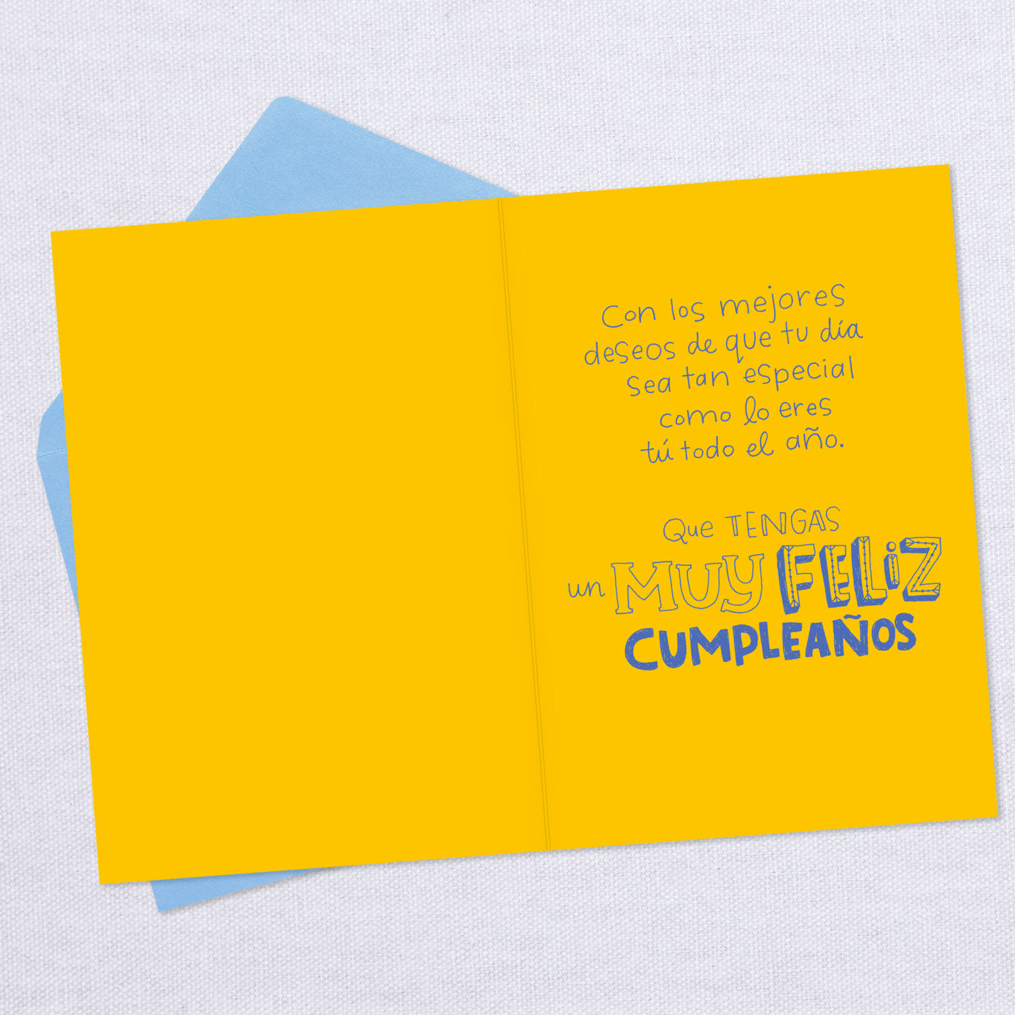 Lettering Special Person Spanish Birthday Card Open card with envelope image number 3