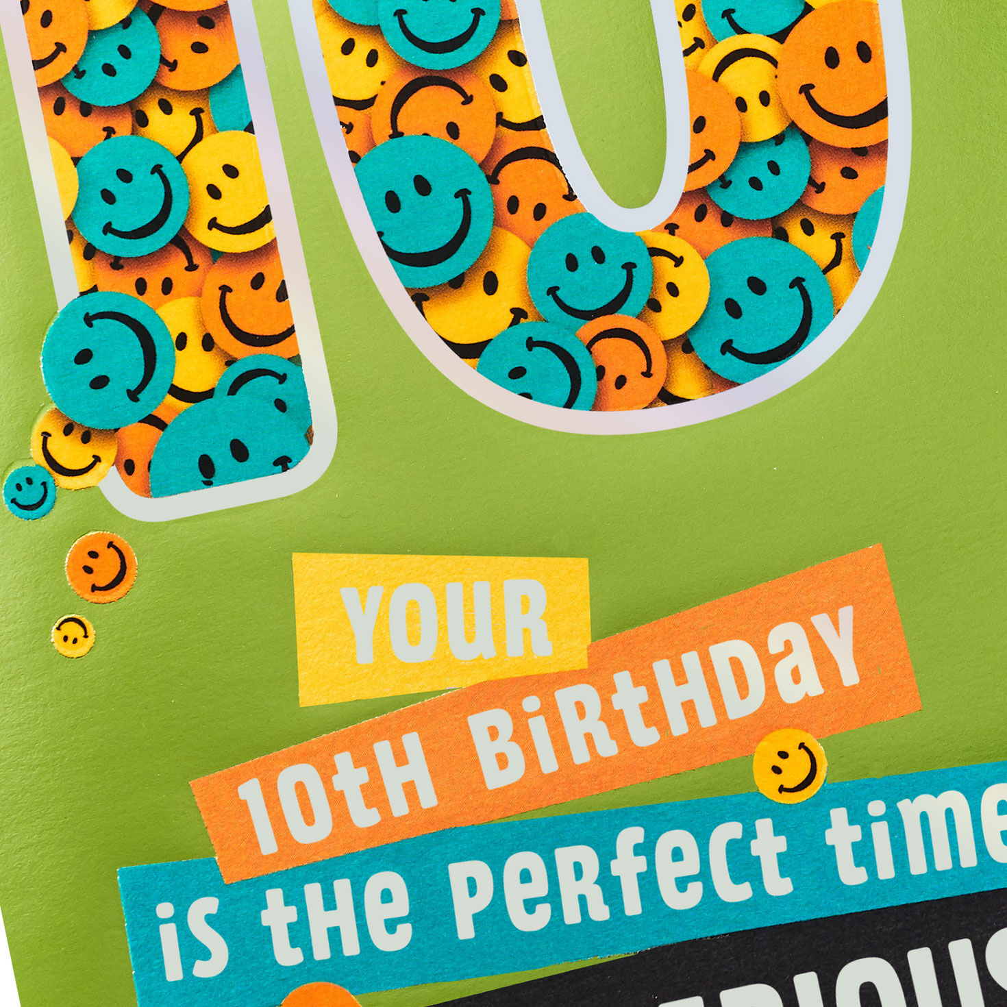 Smiley Faces 10th Birthday Card Card Front Detail image number 4
