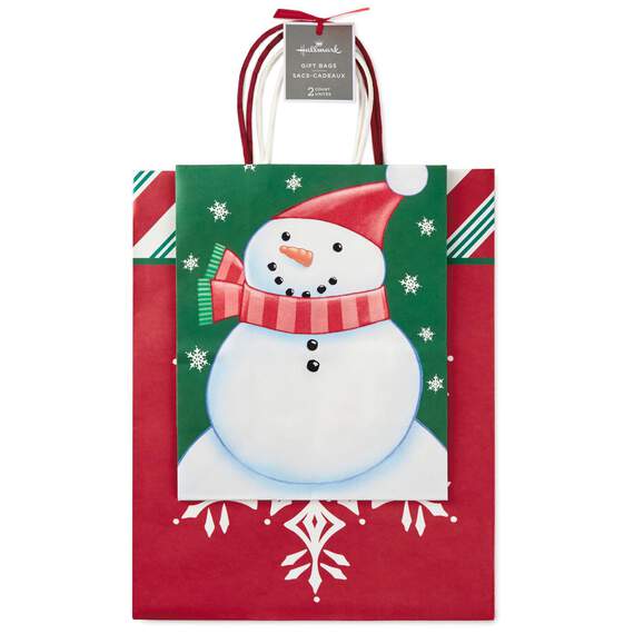 Snowflake Large and Snowman Medium Christmas Gift Bags, Pack of 2, , large image number 2