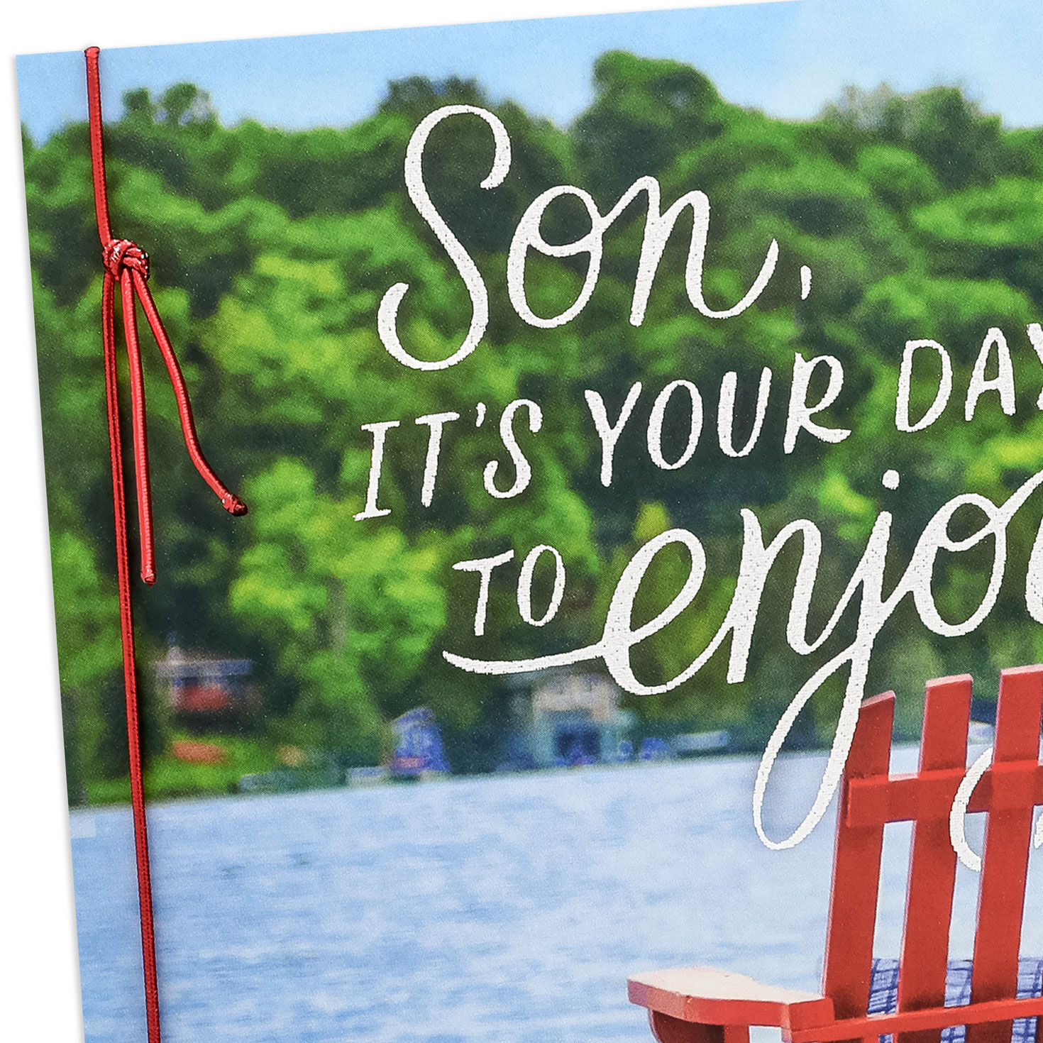 Red Adirondack Chair Father's Day Card Card Front Detail image number 4
