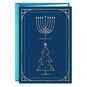 Hanukkah Menorah and Christmas Tree Holiday Card Card Front image number 1