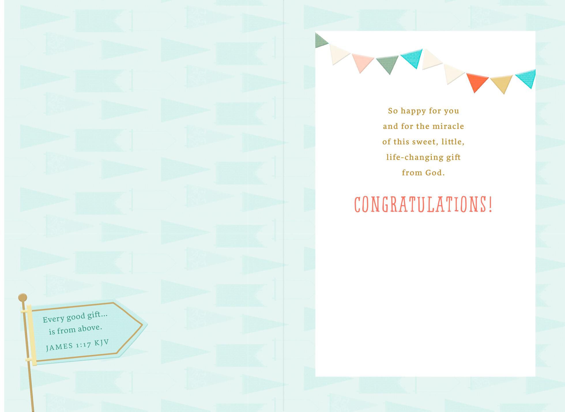Banners and Flags Religious New Baby Card