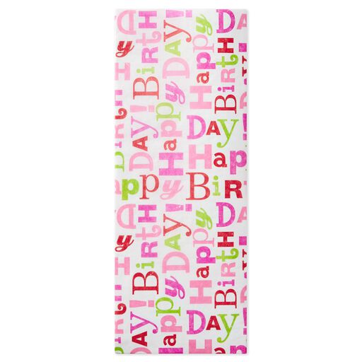 Warm Multicolor Happy Birthday Tissue Paper, 4 sheets, 