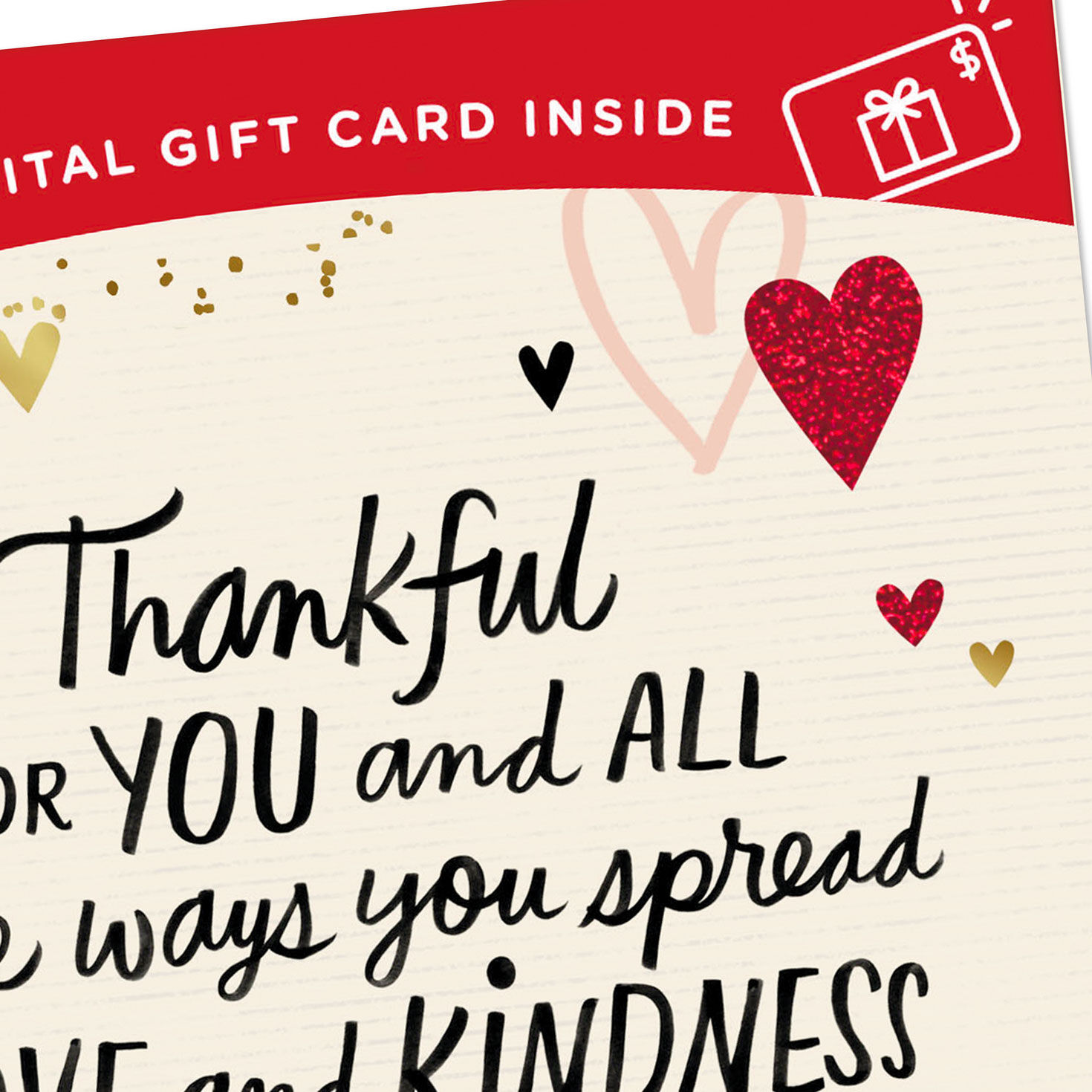 Grateful Hearts Valentine's Gift Card Greeting Card Front Detail image number 5