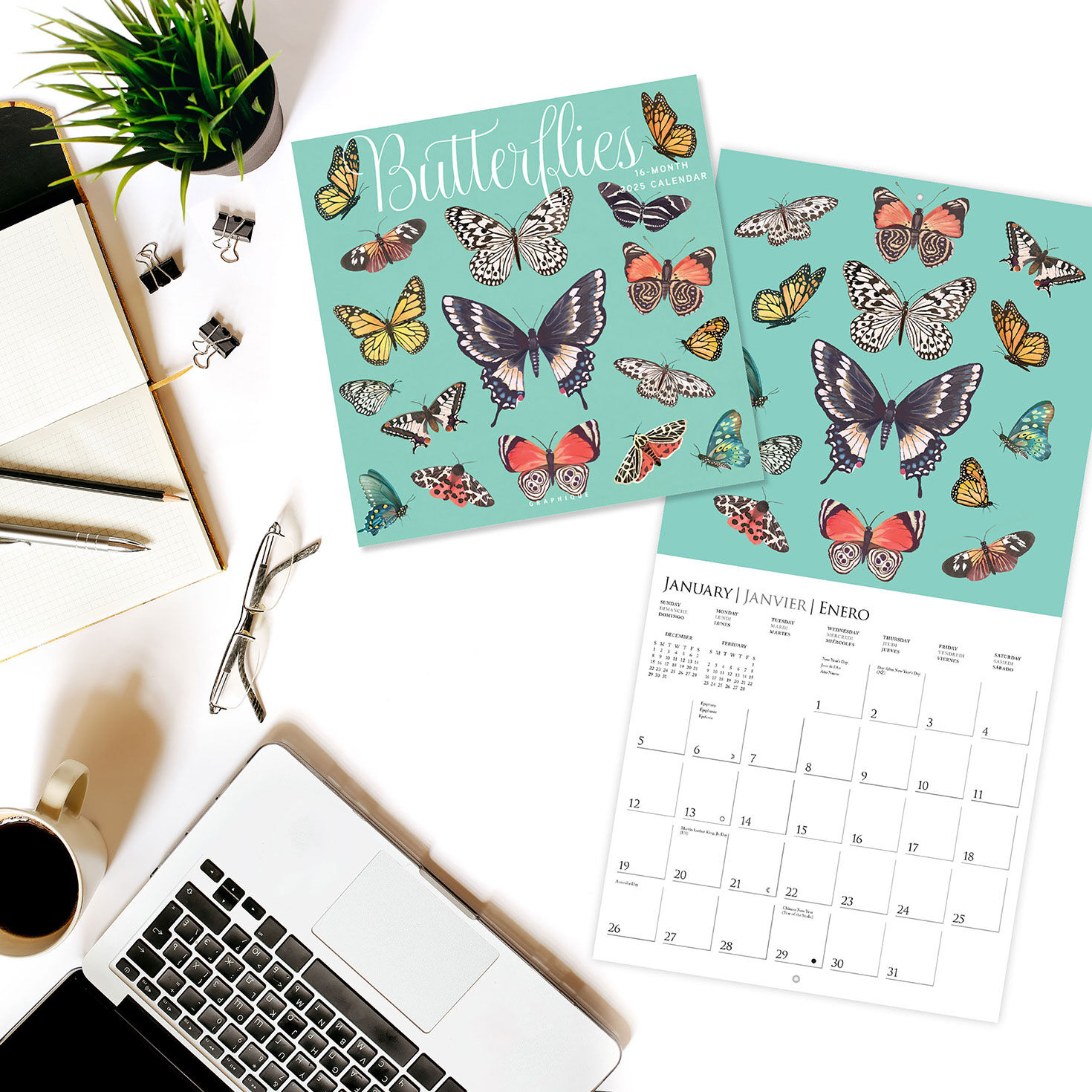 Graphique Butterflies 2025 Wall Calendar Calendars & Planners Hallmark