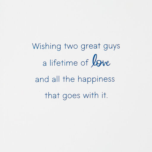 A Lifetime of Love for Two Great Guys Wedding Card, 