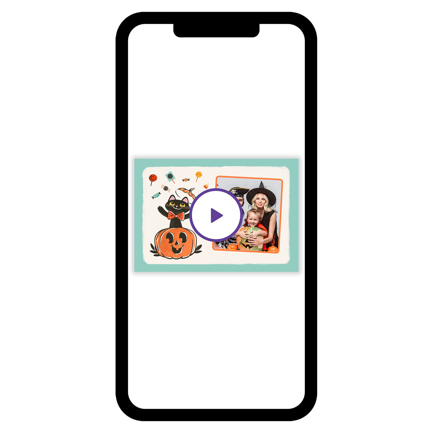 Black Cat Surprise Halloween eCard