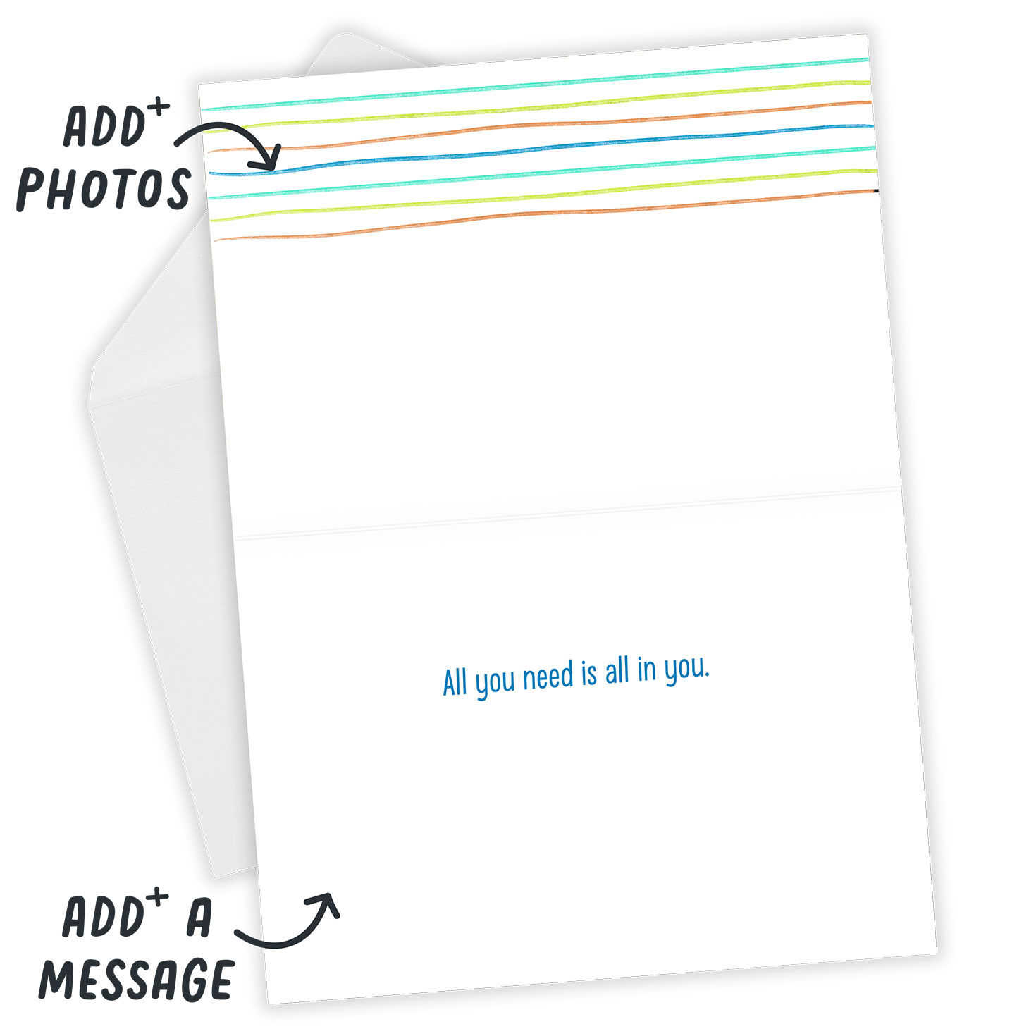 Personalized Rainbow Designs Encouragement Photo Card  image number 4