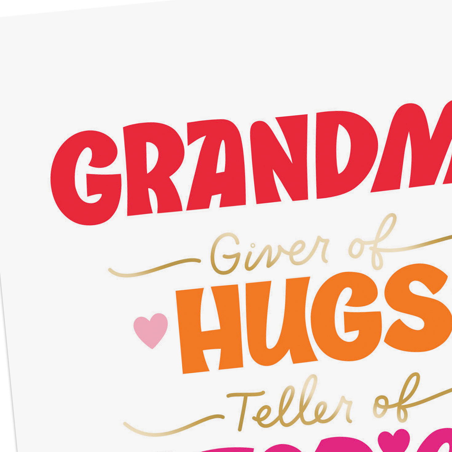 Hearts and Colorful Lettering Grandma Valentine's Card Pop-up Card Detail image number 4