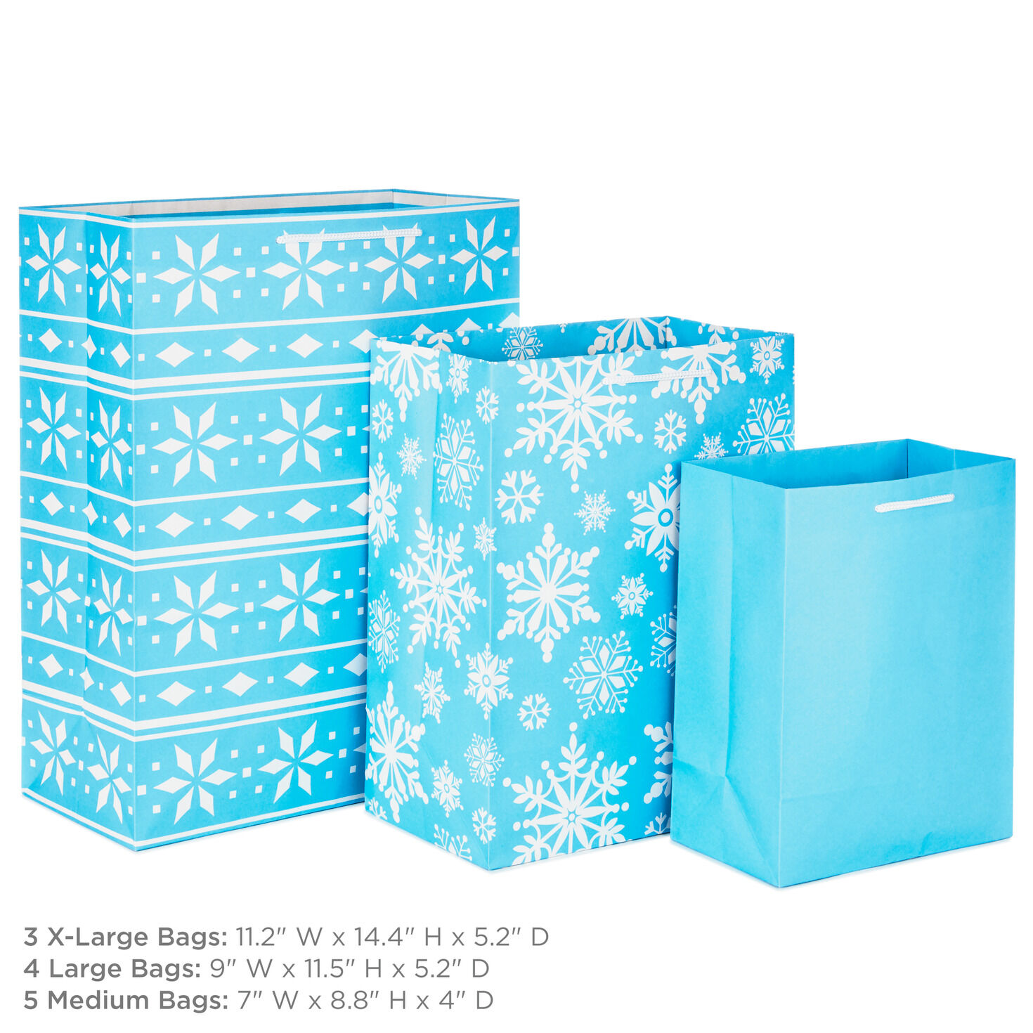 Assorted Sizes and Designs 12-Pack Christmas Gift Bags, , large image number 3