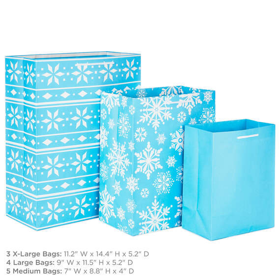 Assorted Sizes and Designs 12-Pack Christmas Gift Bags, , large image number 3