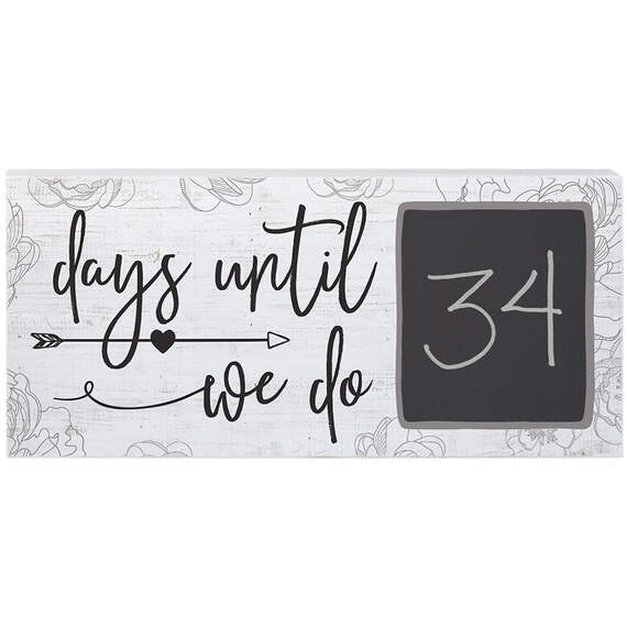 Simply Said Wedding Day Countdown Chalk Talks Wood Sign, 12x5.5