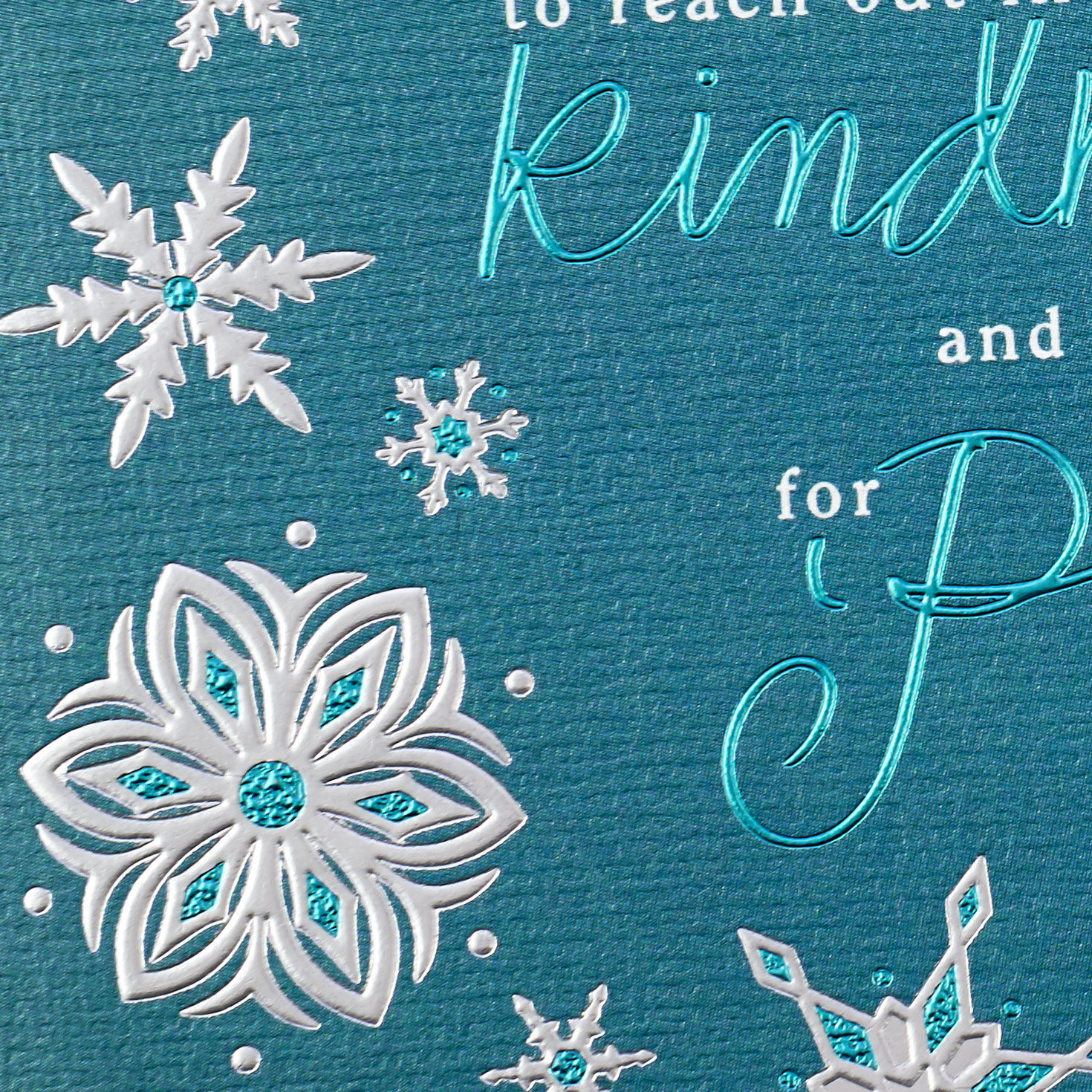 Blue and Silver Snowflakes Christmas Card Card Cover Detail image number 4