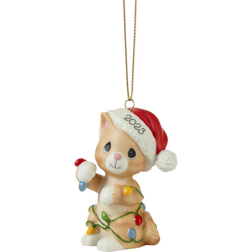 Precious Moments Tangled in Christmas Fun Cat 2023 Ornament, 3", 
