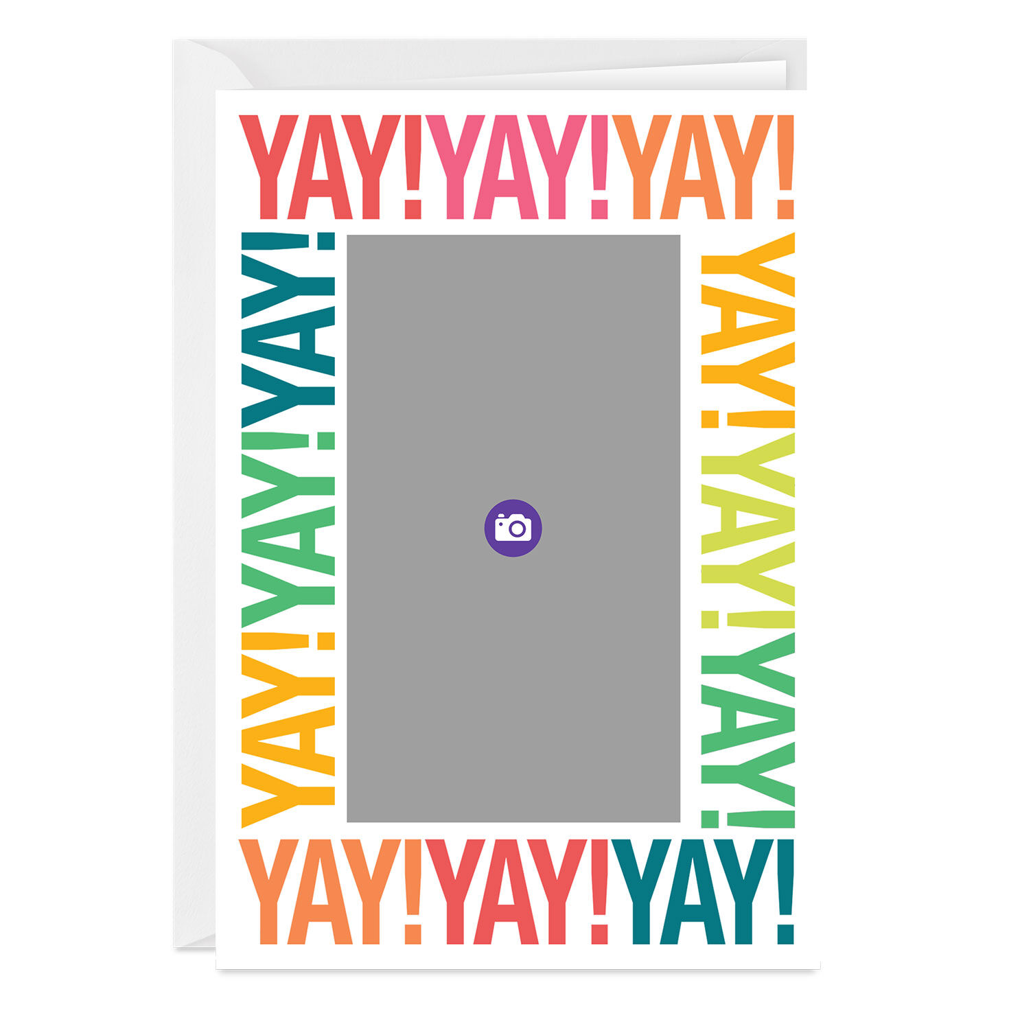 Personalized Colorful Yays Celebrate Blank Photo Card  image number 3