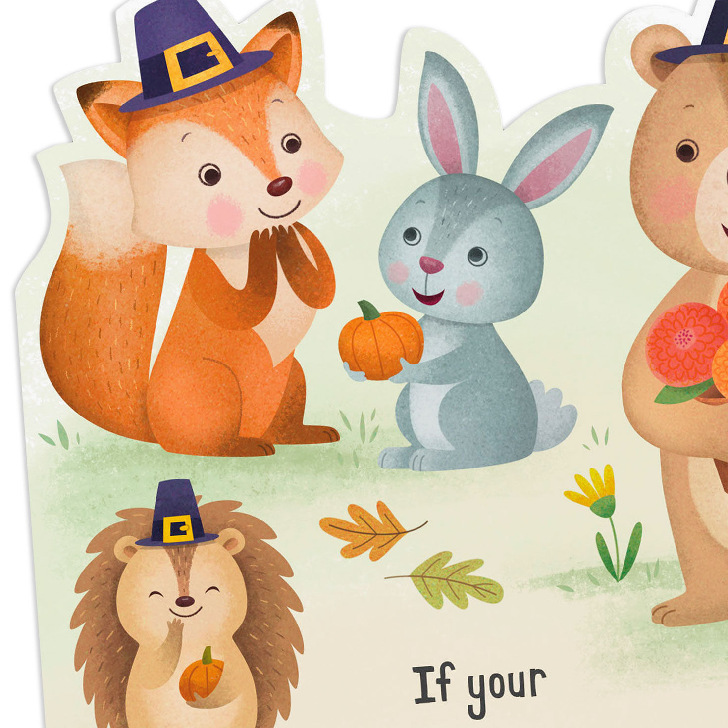 Woodland Friends Thanksgiving Card Card Front Detail image number 4