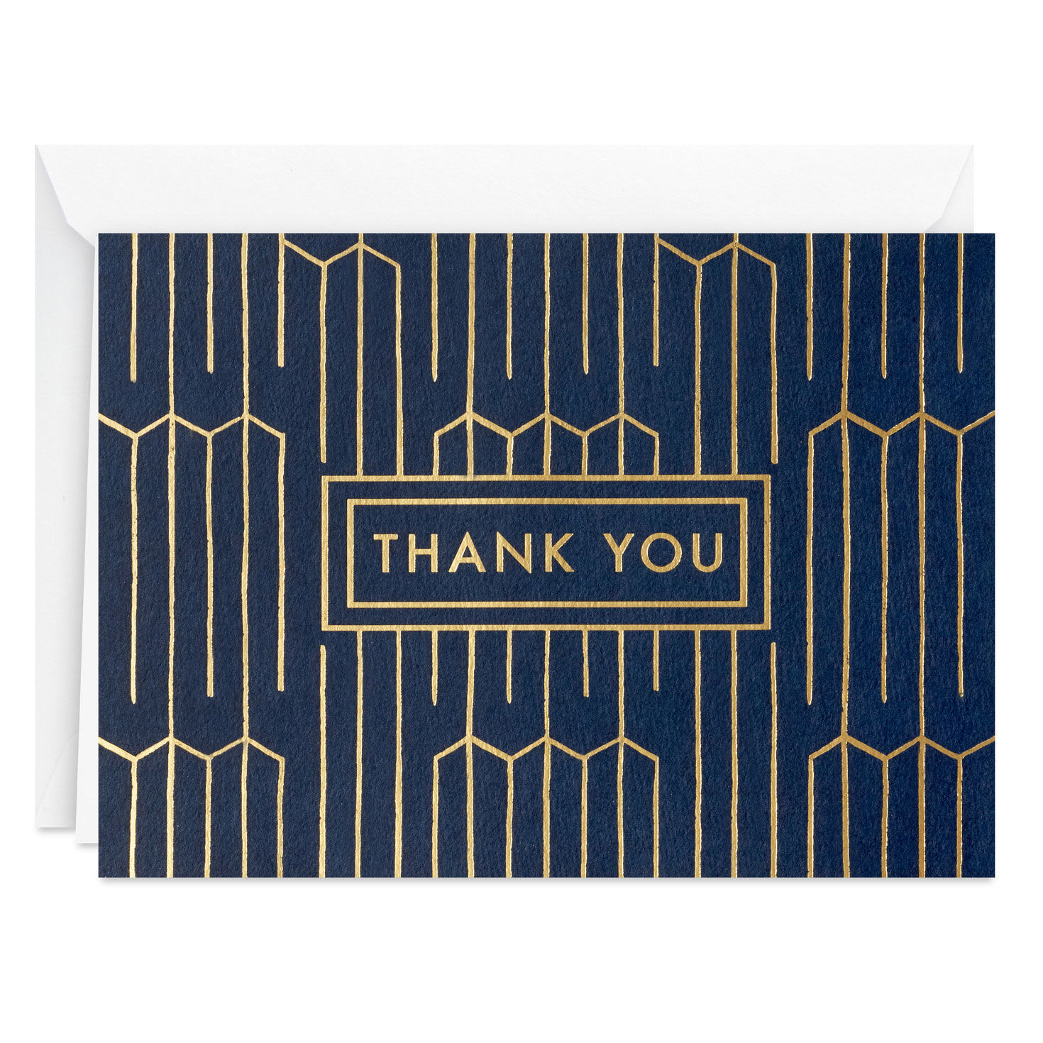 Gold Lines on Navy Boxed Thank-You Notes, Pack of 40, , large image number 2