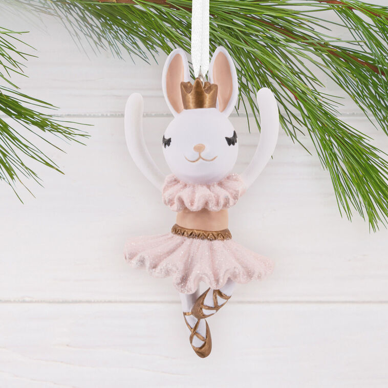 Ballerina Bunny Christmas Ornament hanging on tree image number 2