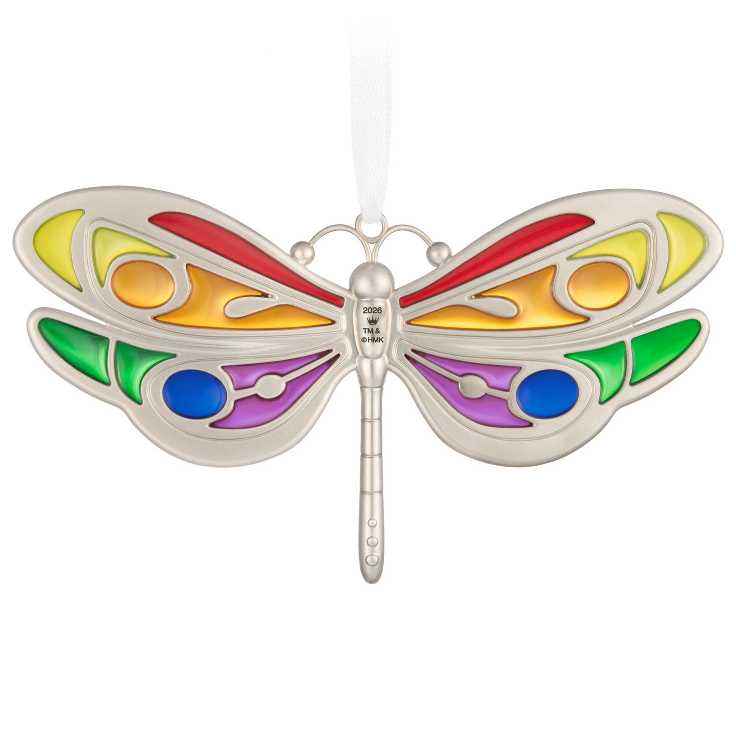 Rainbow Dragonfly Keepsake Ornament back image number 6