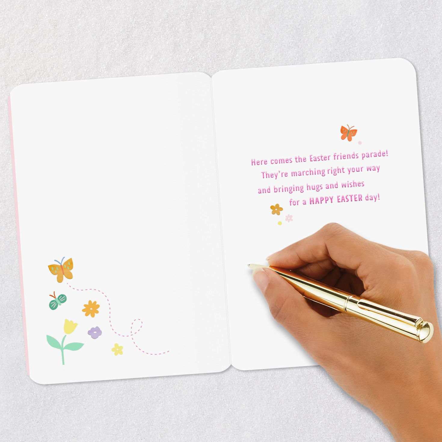 Bunnies and Chicks Parade Easter Card for Kids Signing card image number 6