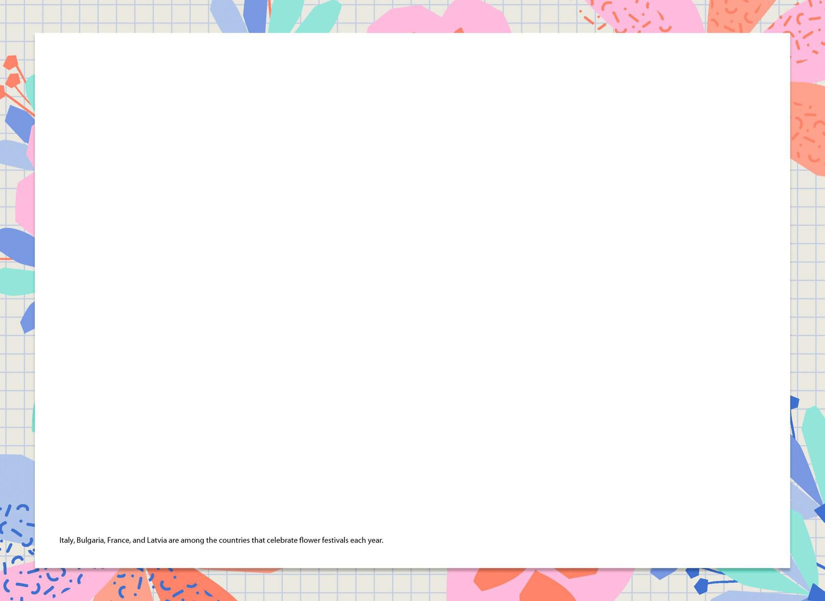 Pastel Flowers Blank Just Because Card