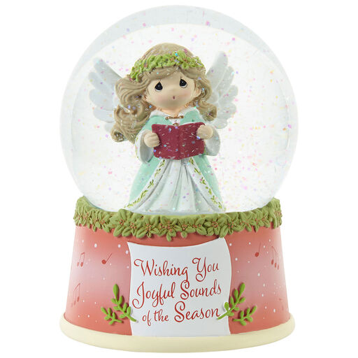 Precious Moments Wishing You Joyful Sounds of the Season Musical Snow Globe, 5.7", 