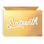 16th Wishes on Gold Foil Signature Birthday Card Card Front image number 1