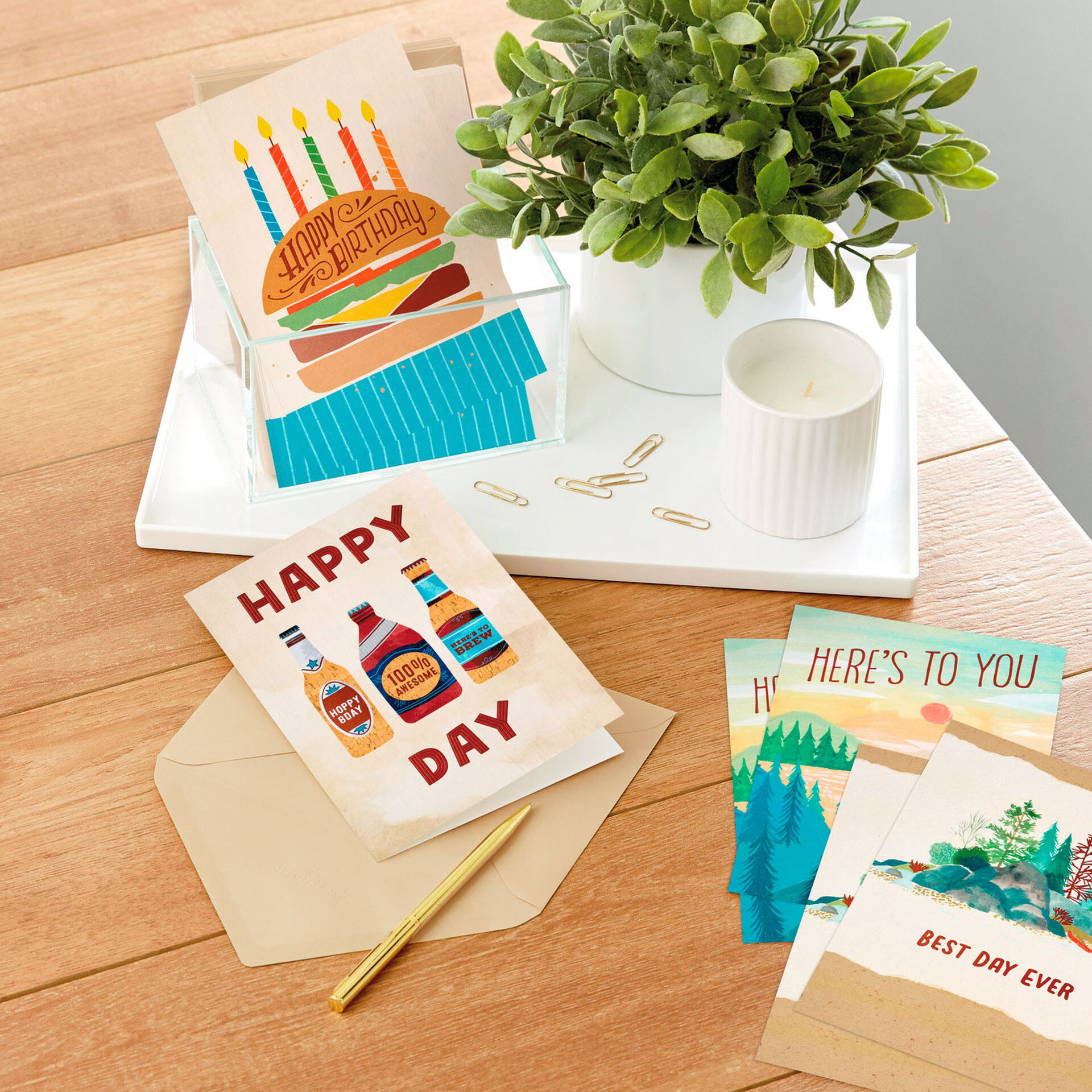 Hearty Wishes Boxed Birthday Cards Assortment, Pack of 16 Boxed Cards