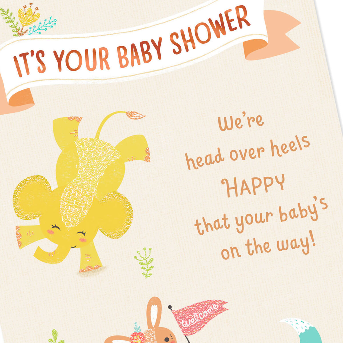 Head Over Heels Happy Baby Shower Card for New Baby Greeting Cards Hallmark