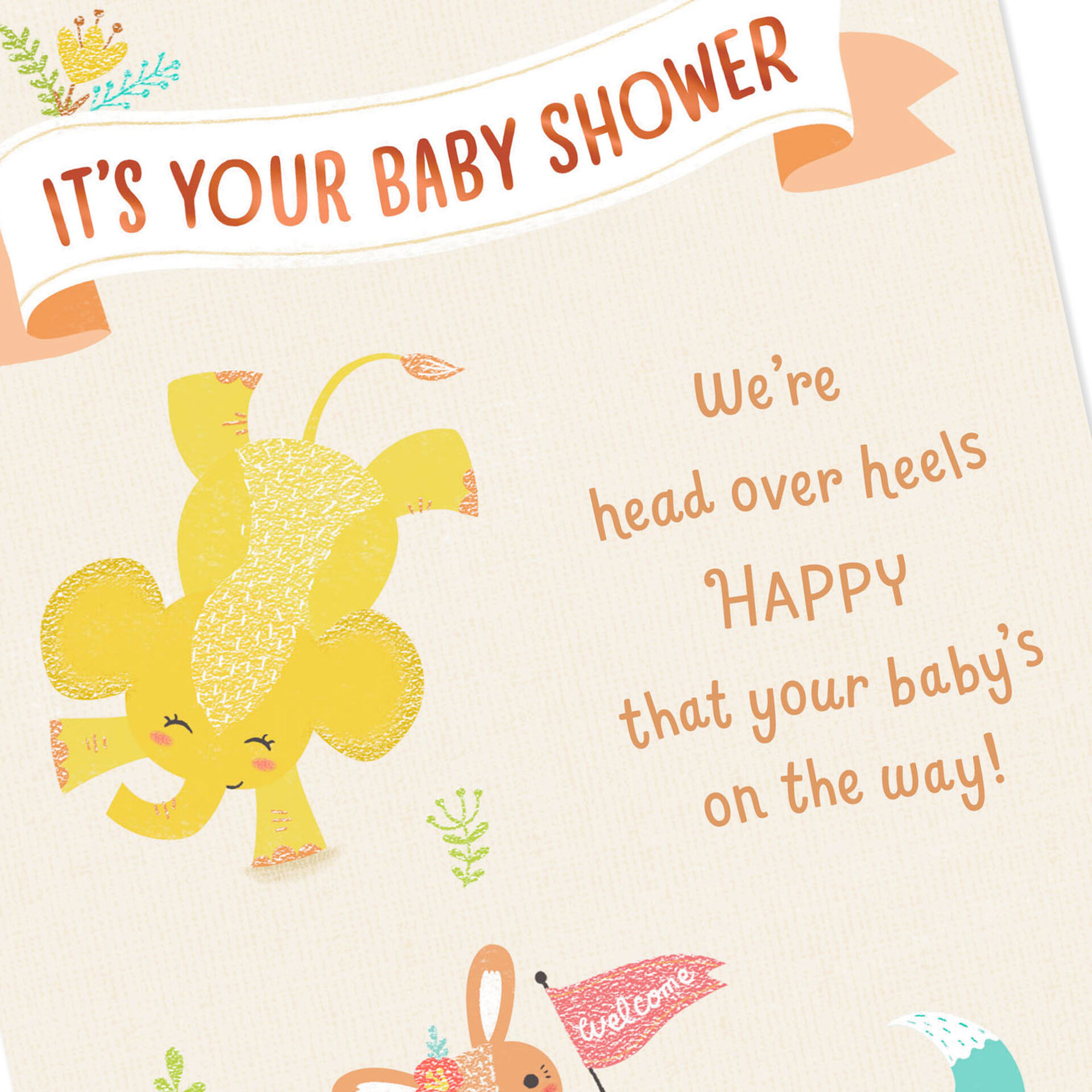 Head Over Heels Happy Baby Shower Card for New Baby Greeting Cards