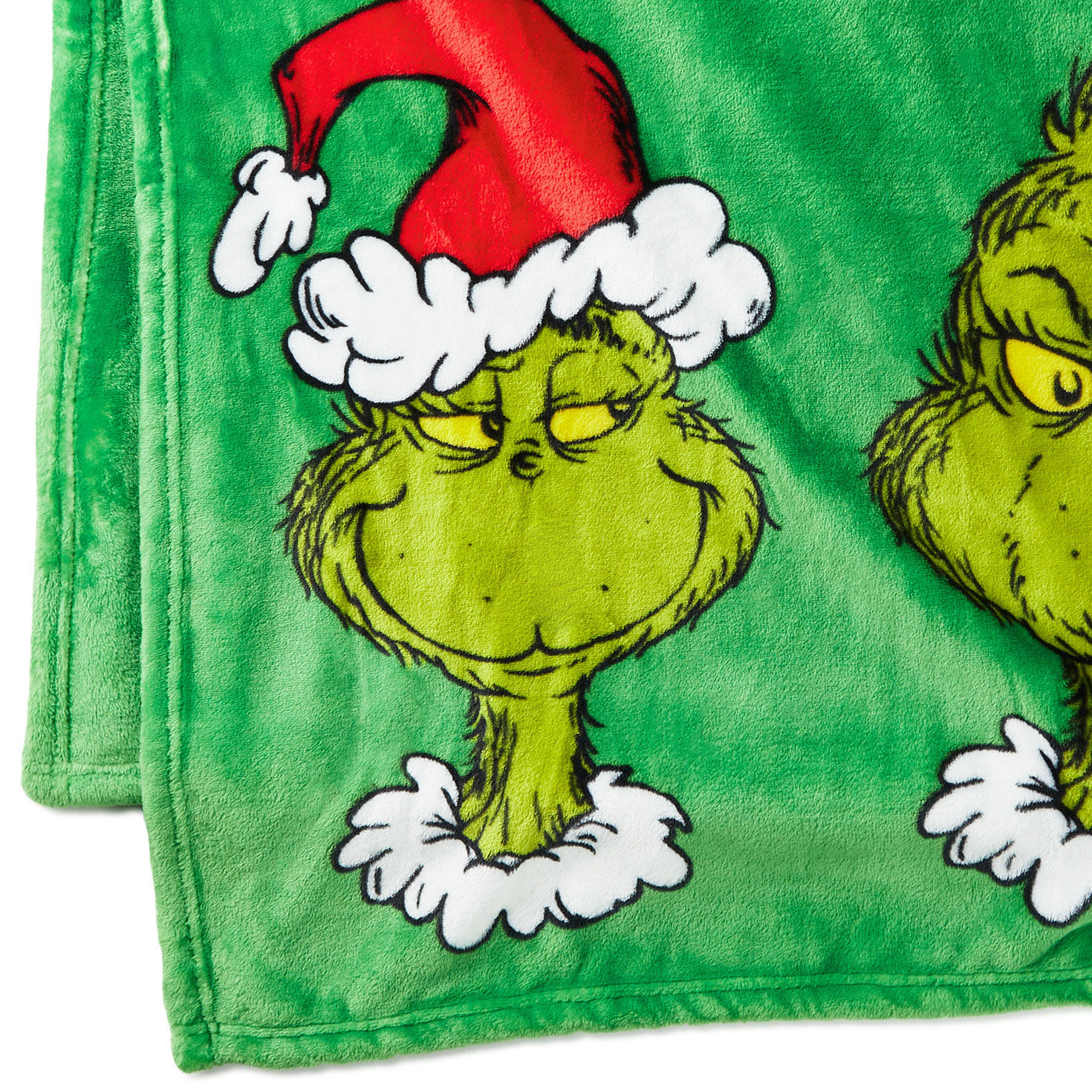 Dr. Seuss Grinch Faces Fleece Blanket 51x62 Pillows Blankets Hallmark