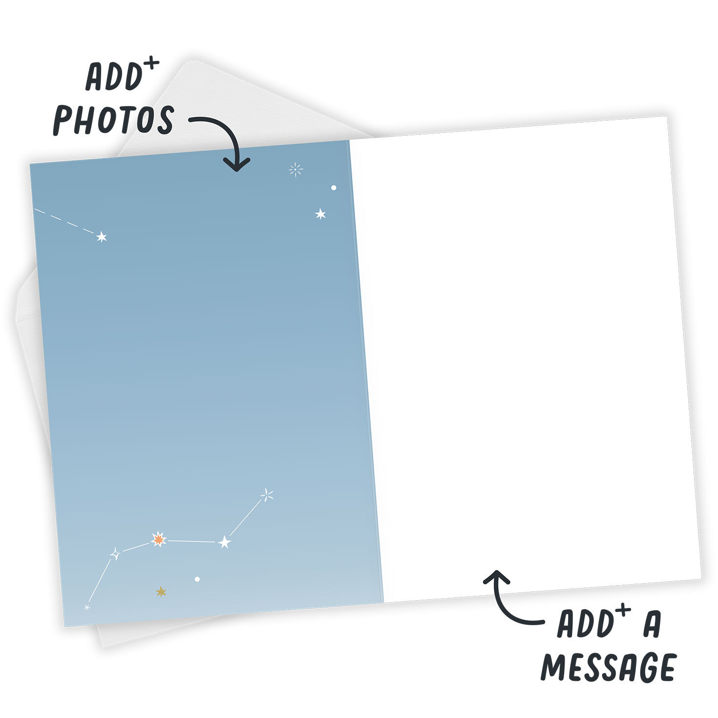Space Icons Star Photo Personalized Everyday Card Open Card with Envelope indicating personalization image number 4