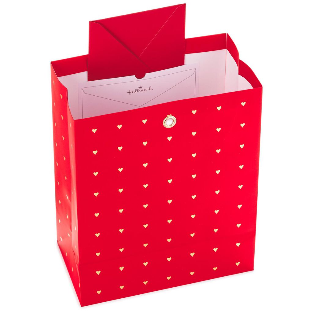 Origami Fold Large Gift Bag With Hearts 13