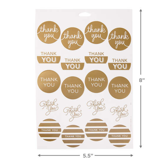 Gold Foil Thank-You Sticker Seals, 10 sheets, , large image number 3