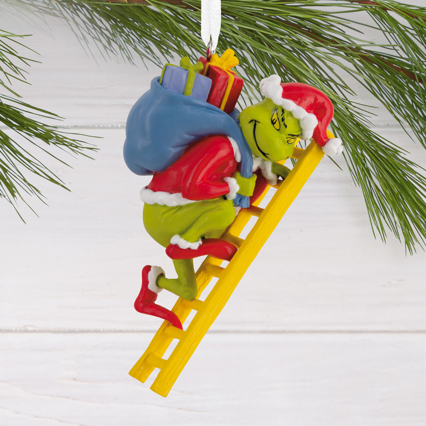 Dr. Seuss's How the Grinch Stole Christmas!™ Grinch on Ladder Hallmark Ornament for only USD 11.49 | Hallmark