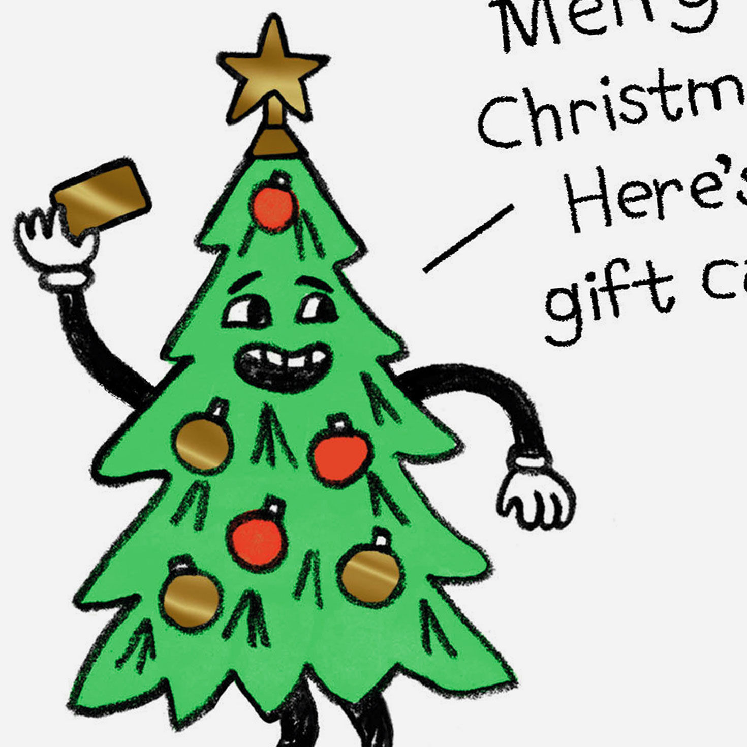 Tree Dancing With Gift Card Funny Christmas Card Card Front Detail image number 5