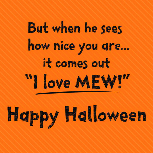I Love Mew Mummy Cat Halloween Card, 