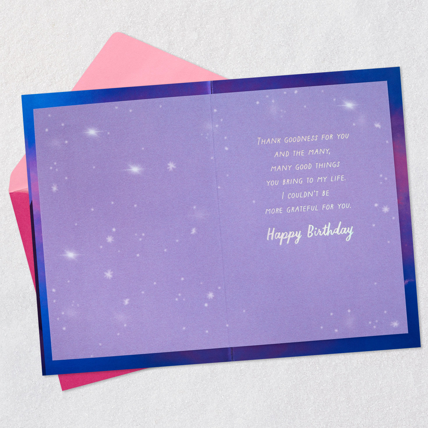 Two Friends Star Gazing Birthday Card Open card with envelope image number 3