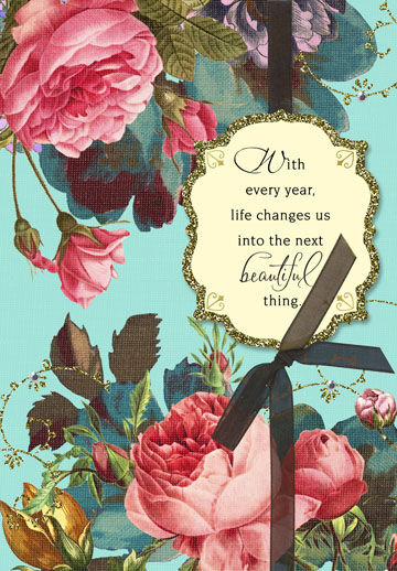 Beautiful Thing Vintage Floral Birthday Card