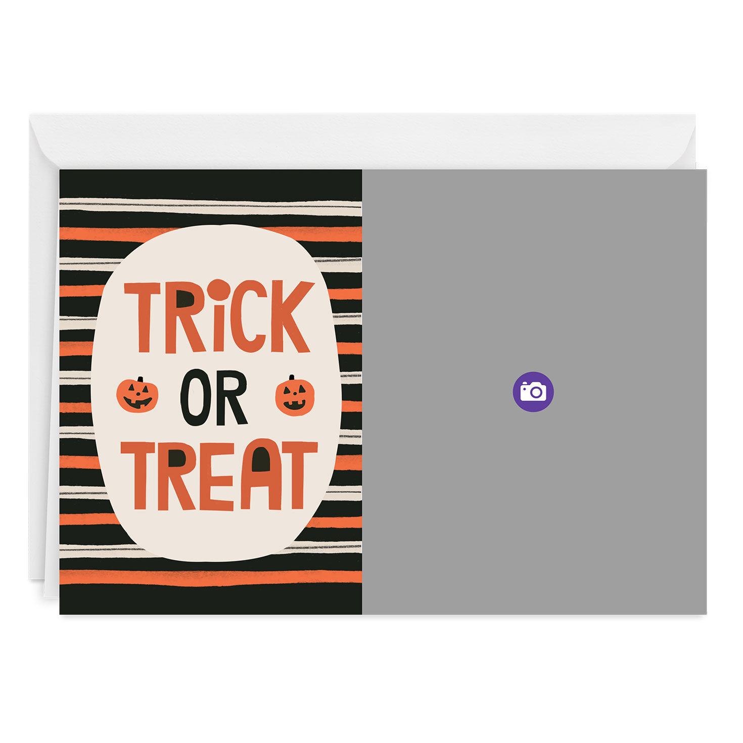 Bold Stripes Trick or Treat Custom Halloween Card, , large image number 3