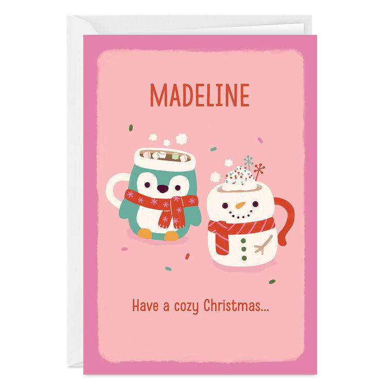 Cute Cozy Mugs Custom Christmas Card