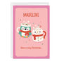 Snowman Penguin Mugs Personalized Christmas Card Card Front with Envelope image number 1