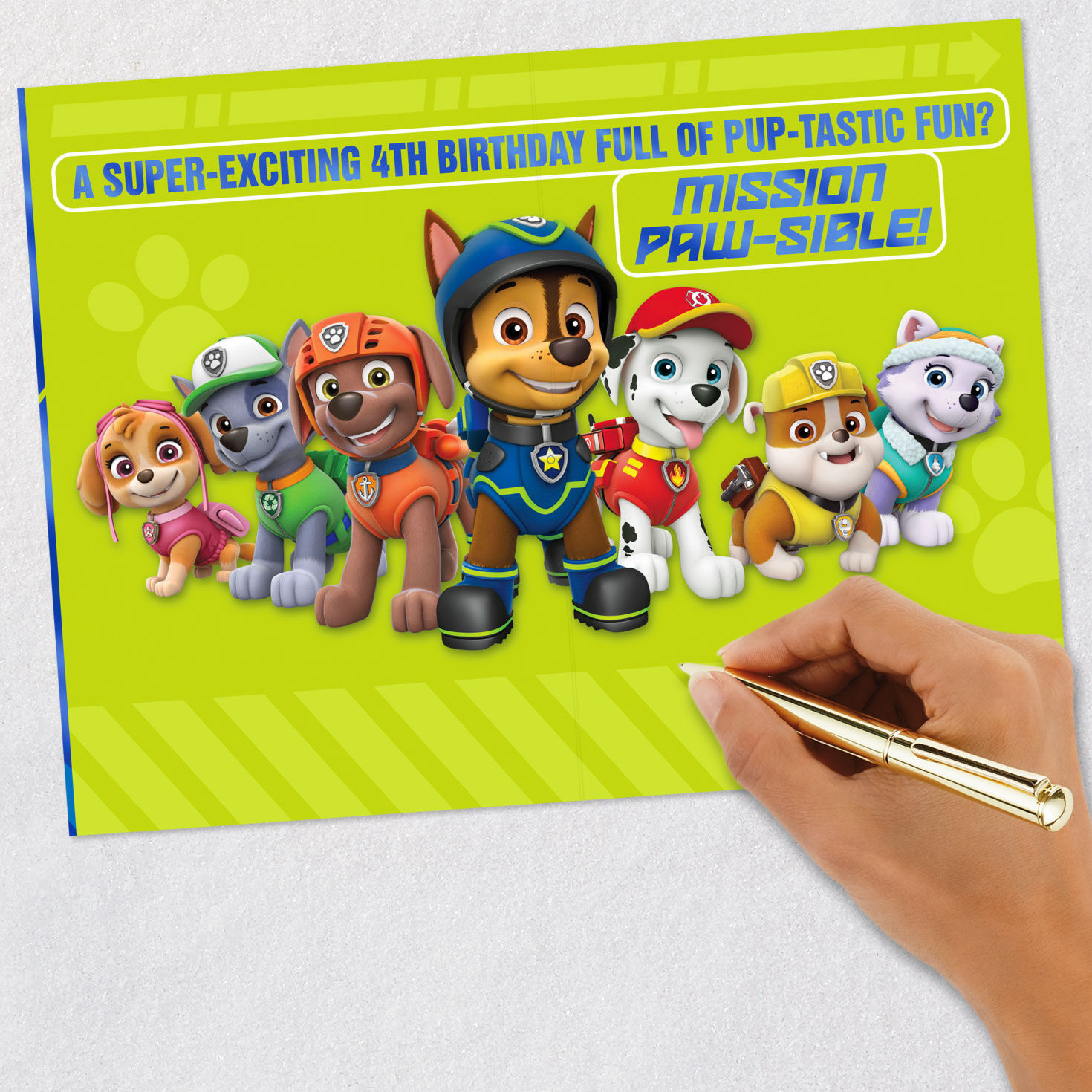 Paw Patrol 4th Birthday Card for Kids Signing card image number 5