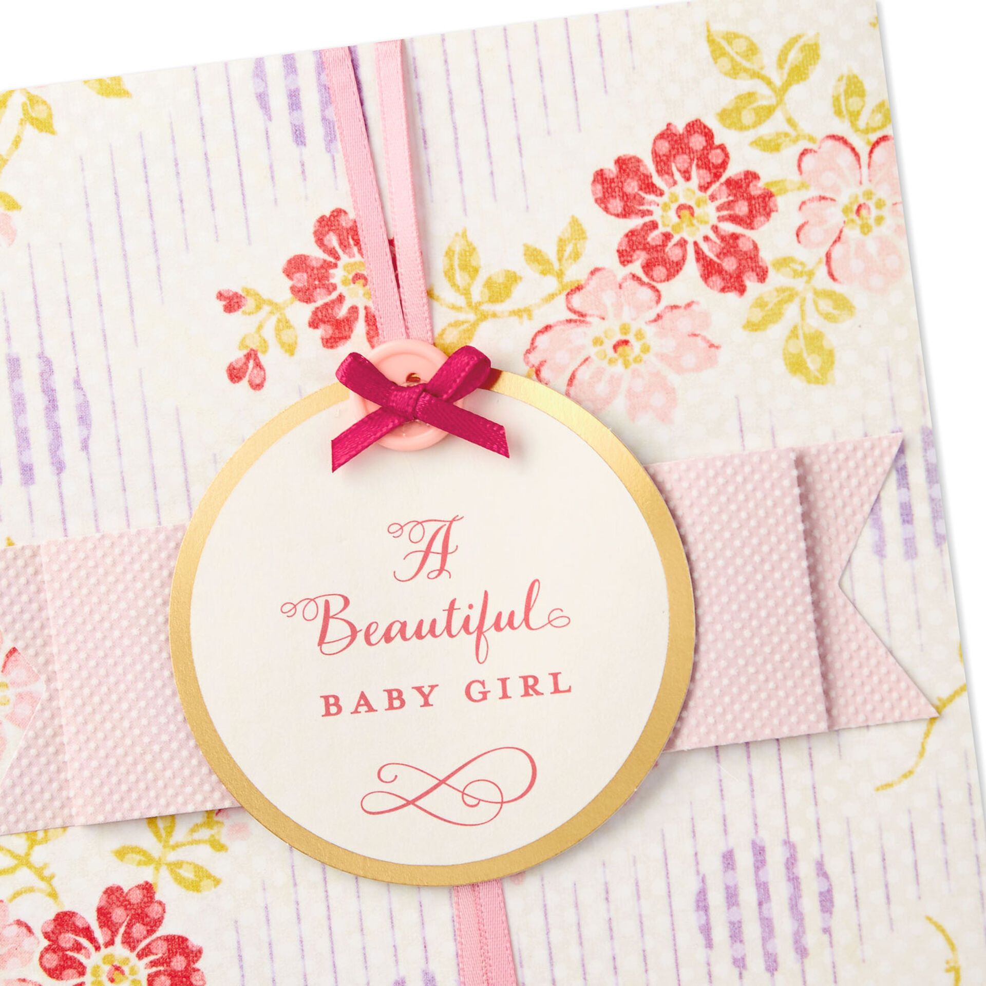 Pink Flowers New Baby Girl Card Greeting Cards Hallmark